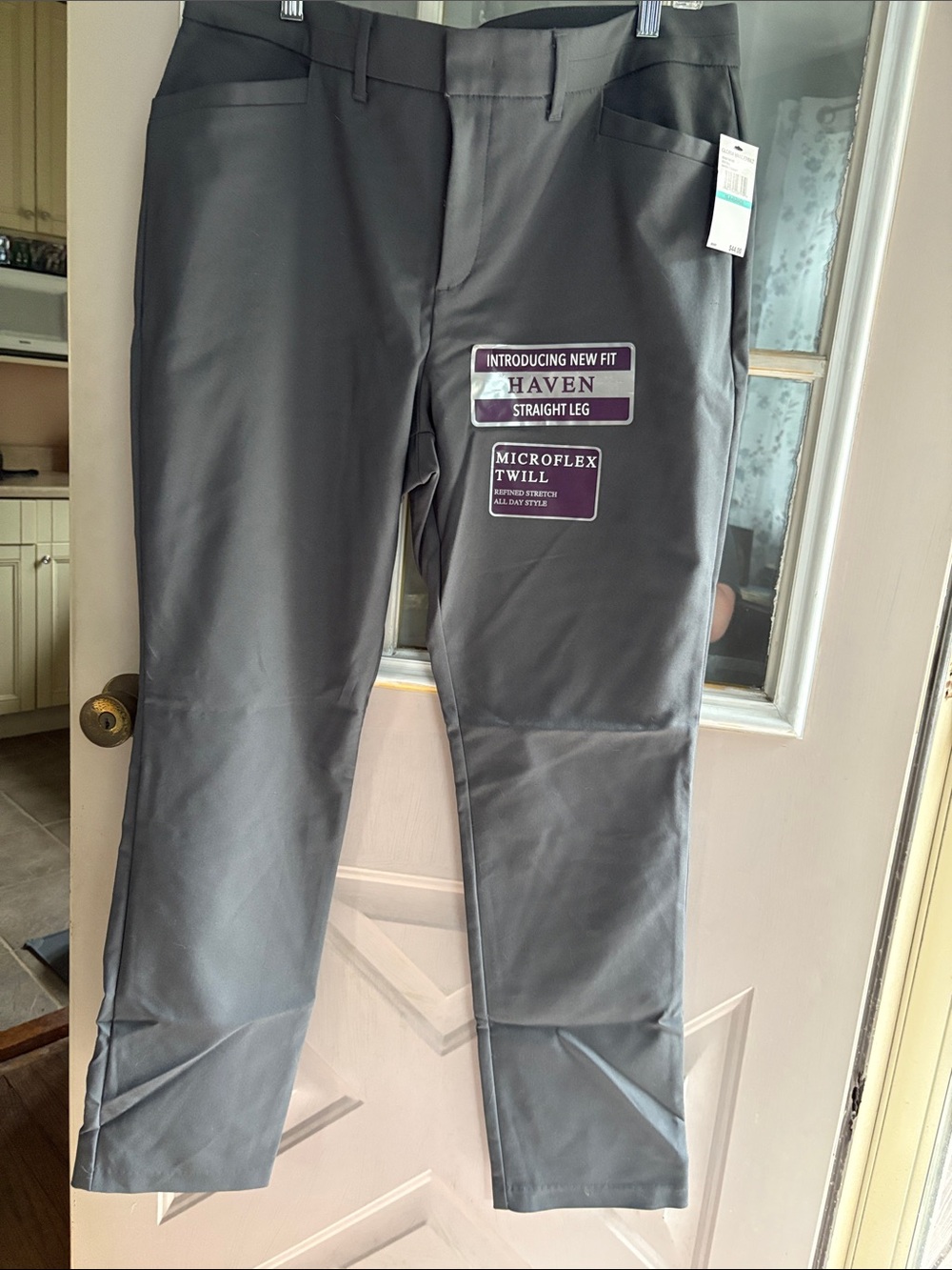 Gloria Vanderbilt Haven Straight Leg Microflex Twill Pants - Gray